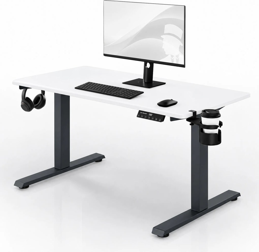 Elektromos íróasztal magasságállítással ergonomikus antracit-fehér, 1200x600 mm: ARIA