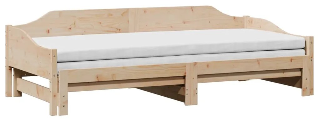 tömör fenyőfa kihúzható kanapéágy 90 x 190 cm