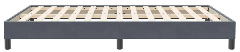 vidaXL sötétszürke bársony rugós ágy matrac nélkül 140x210 cm