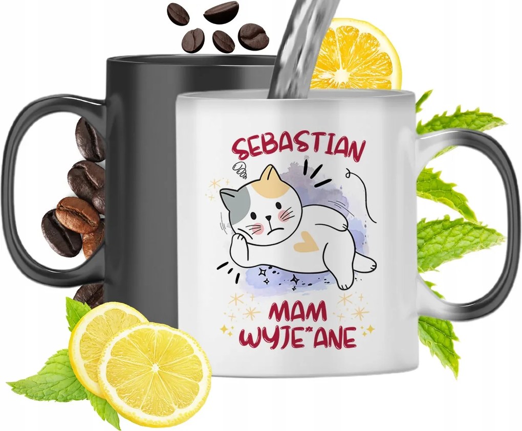 Mágikus bögre Sebastiannak Fekete matt nyomott mintával 330ml