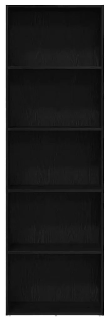 fekete tölgy színű szerelt fa könyvespolc 60 x 30 x 189 cm
