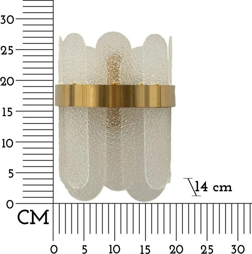 Aranyszínű üveg fali lámpa Gris – Mauro Ferretti