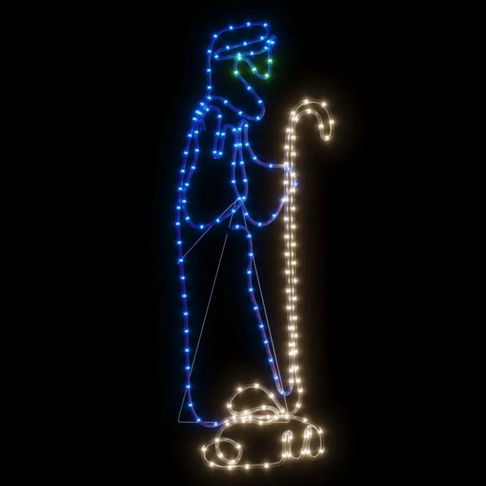 karácsonyi pásztor és bárány figura 168 LED-del 102,5 x 35 cm