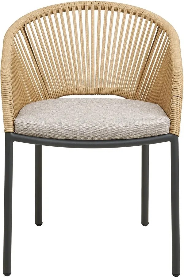 Bézs fém-párnázott kerti szék Novella – House Nordic