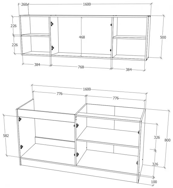 PD L160 Alapkonyha Sonoma/Fehér 3 cs.