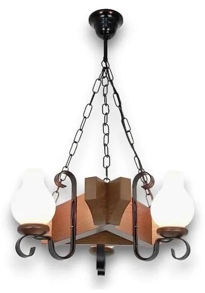 Brilagi - Csillár láncon QUEEN 3xE14/40W/230V bükkfa/dió