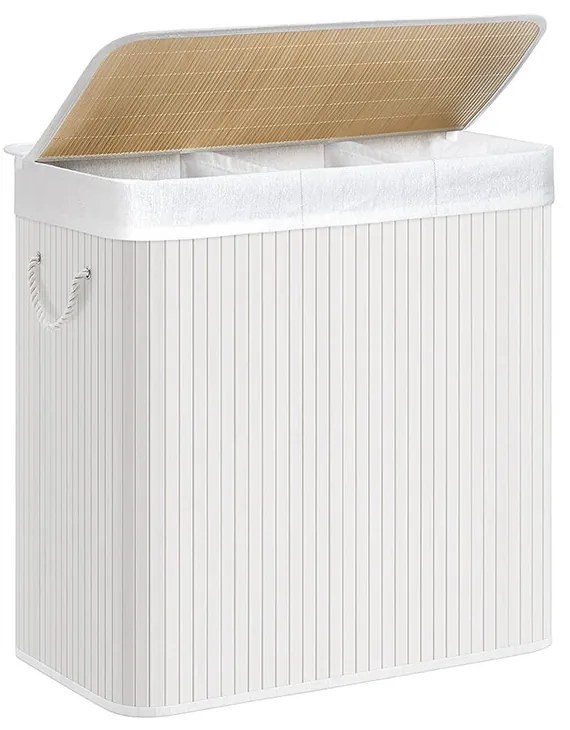 Műanyag szennyestartó kosár, fehér