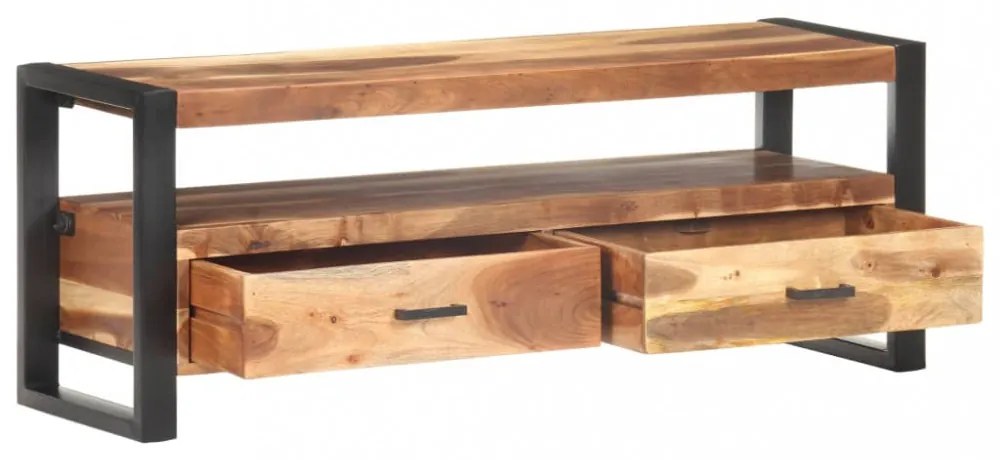 tömör fa TV-szekrény mézszínű felülettel 120 x 35 x 45 cm