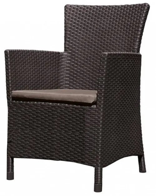 Rosario Balcony set kerti bútor garnitúra, barna színben, meleg taupe párnával