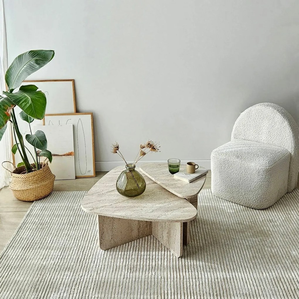 Ballare Travertine dohányzóasztal szett, 2 db