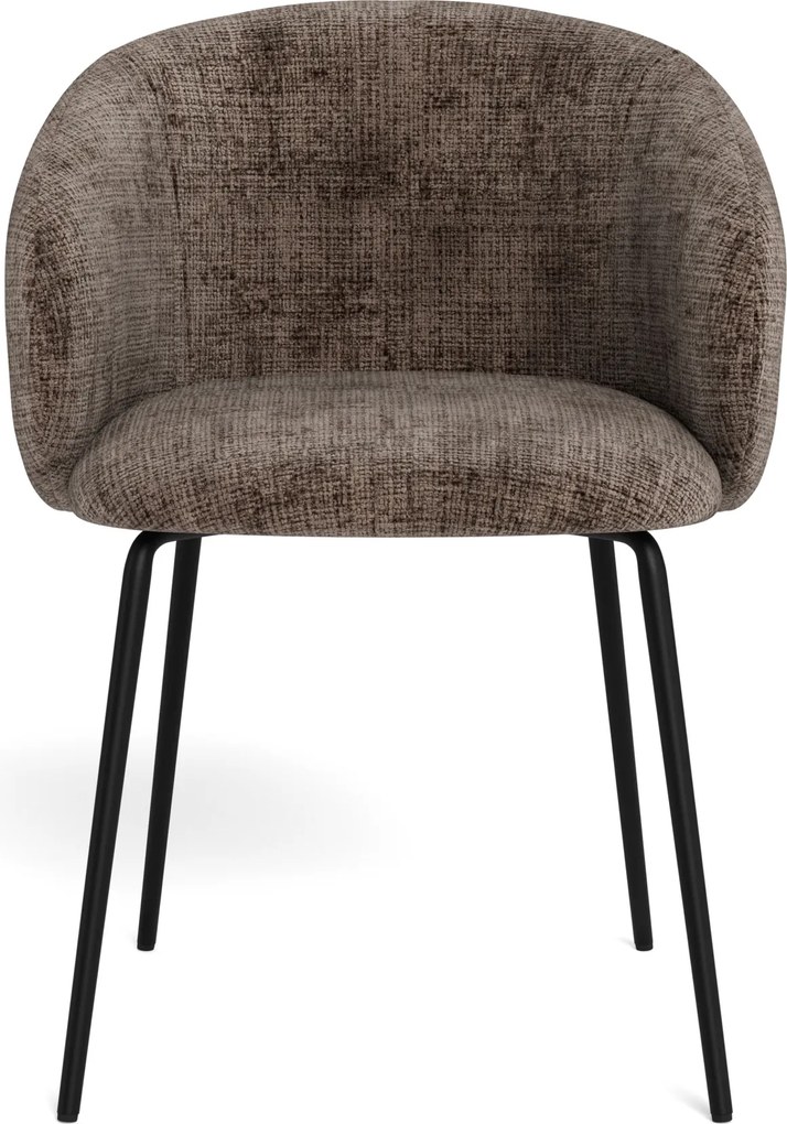 MAZZONI EXPORT CLARA Tompa Barna (Juto 24 szövet)/fekete lábak - MODERN KÁRPITOZOTT KAGYLÓSZÉK LOFT STÍLUSÚ NAPPALIBA/ÉTKEZŐBE/IRODÁBA