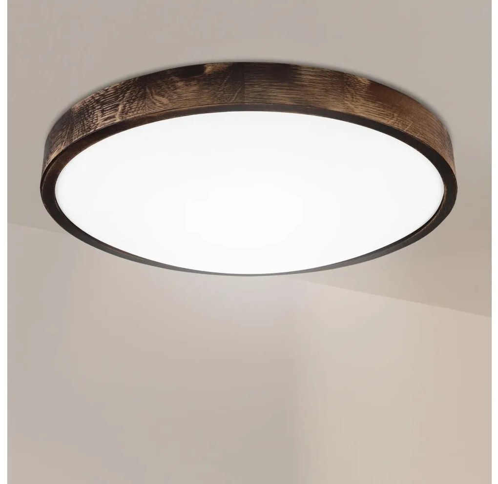 Brilagi - LED mennyezeti lámpa CARVALHO SLIM SMOKEY LED/36W/230V tölgy átm. 47,5 cm