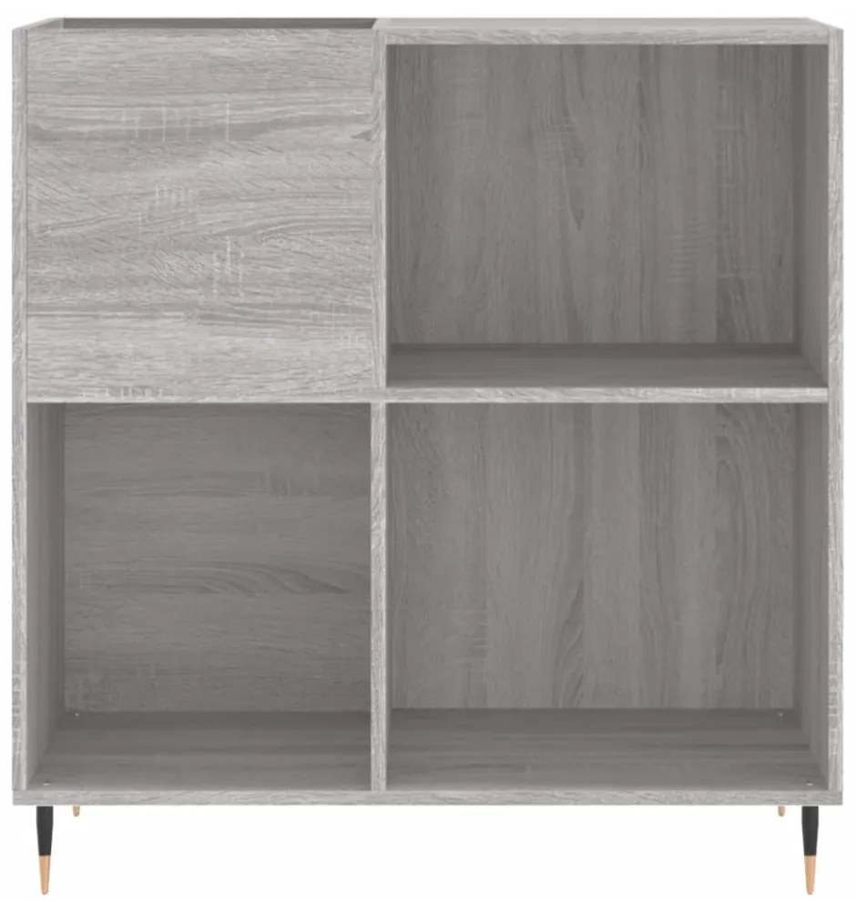 szürke sonoma színű szerelt fa hanglemezszekrény 84,5x38x89 cm