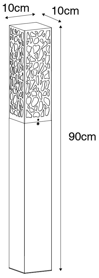 Modern kültéri oszlop lámpa fekete 90 cm IP44 - Nicole