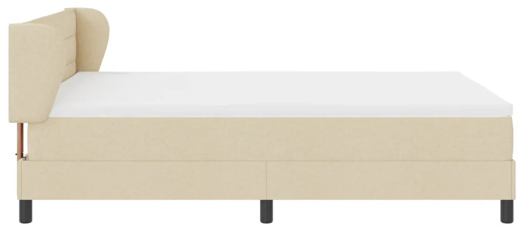 Boxspring Ágy Matrac Krém 140x200 cm Szövet