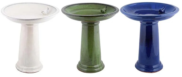 Kerámia madáritató állvány, zöld