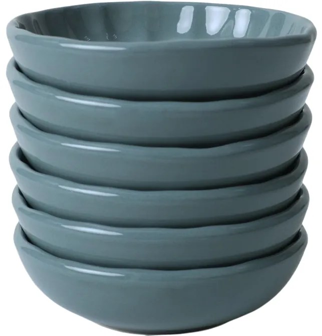 Laguna kőagyag tál 6 db, 12 cm, petrolkék