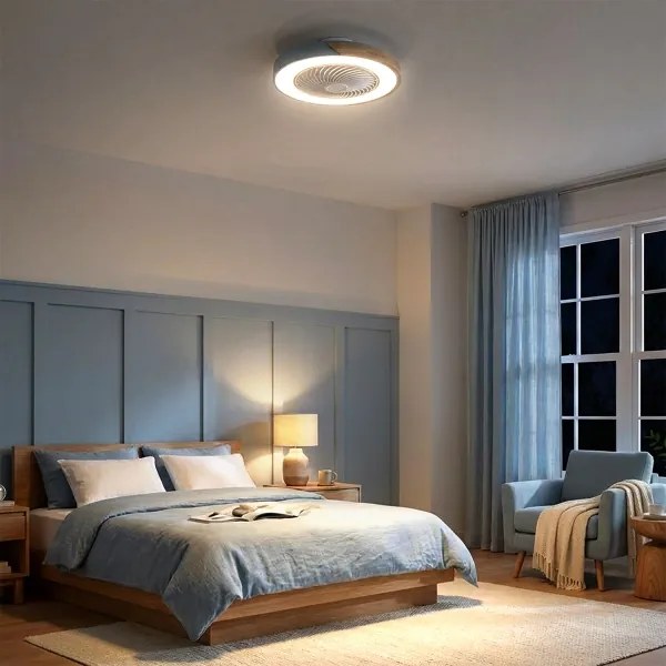 Brilagi - LED dimmelhető lámpatest ventilátorral LED/38W/230V 50 cm kék/tölgy + távirányító