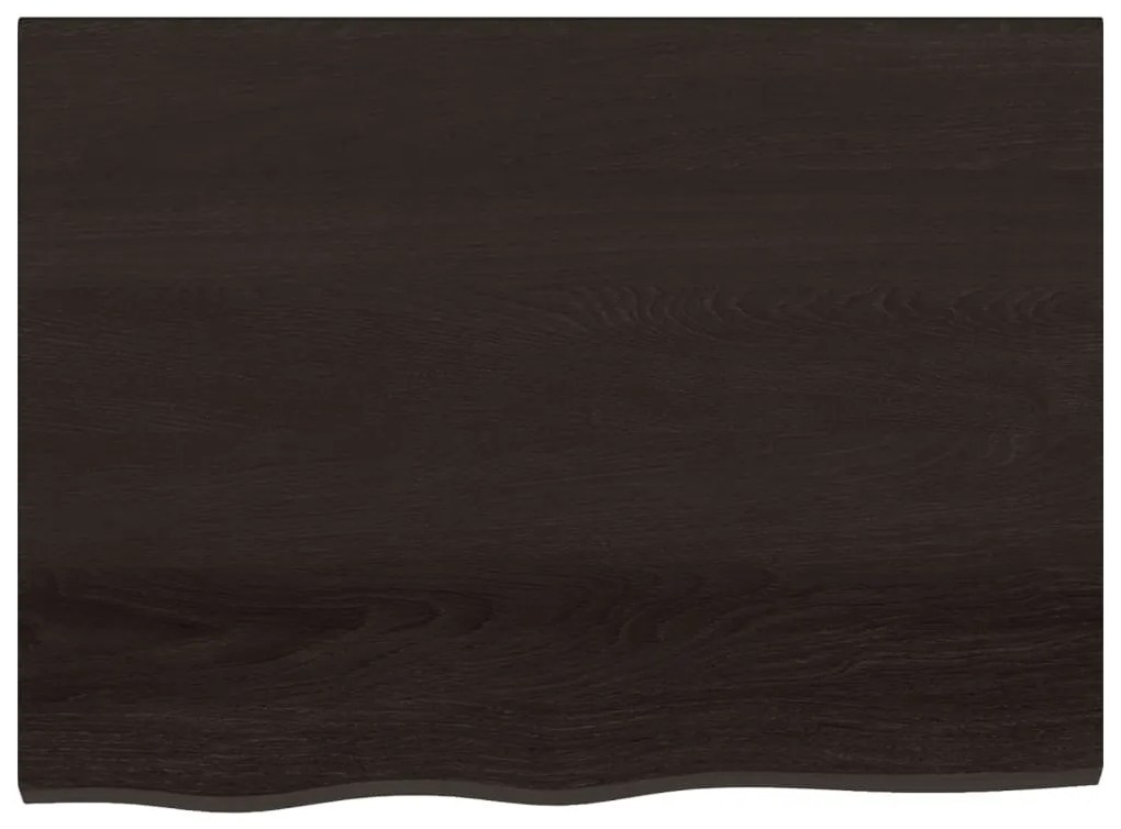 sötétbarna kezelt tömör fa fürdőszobai pult 80x60x(2-4) cm