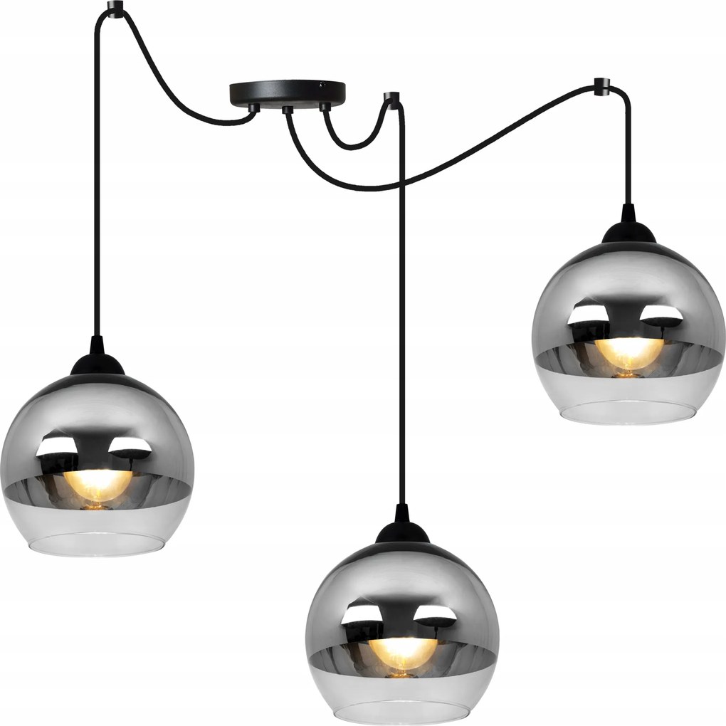 Mennyezeti Lámpa Lógó Hármas Csillár Pók Gömb Króm Loft Modern