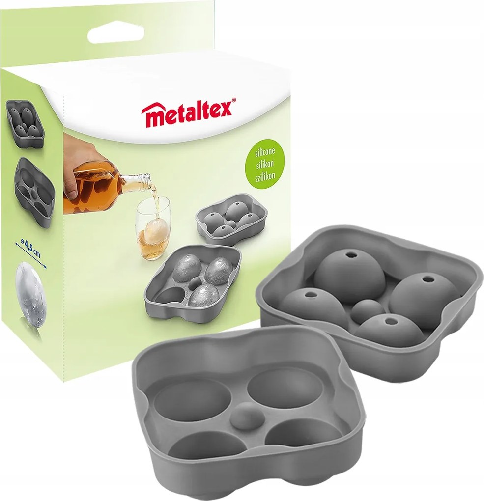 Márkás Jégforma 4 Nagy Gömb ÁTM.4,5cm Whisky Kancsóhoz Swiss