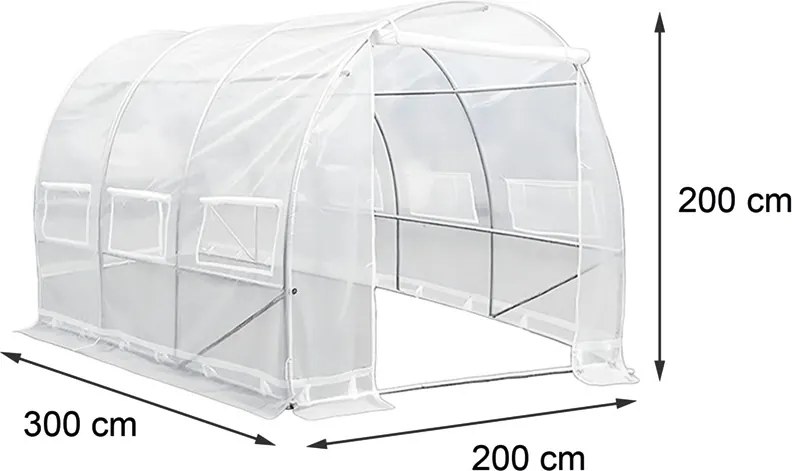 Melegház fólia 200x200x300 cm váz nélkül átlátszó