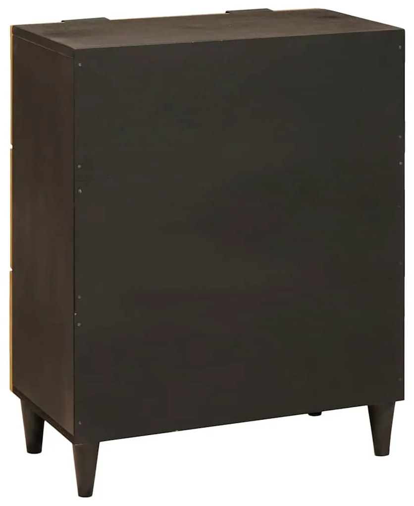 Széf 2 pcs Fekete és Arany 60 x 33 x 75 cm tömör mangófa