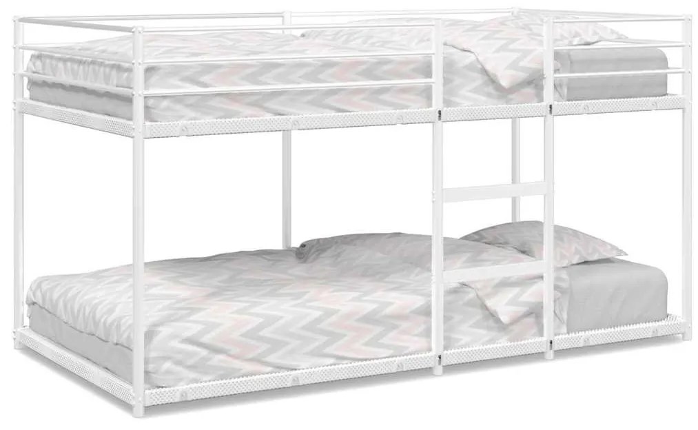 fehér acél emeletes ágy matrac nélkül 75 x 190 cm