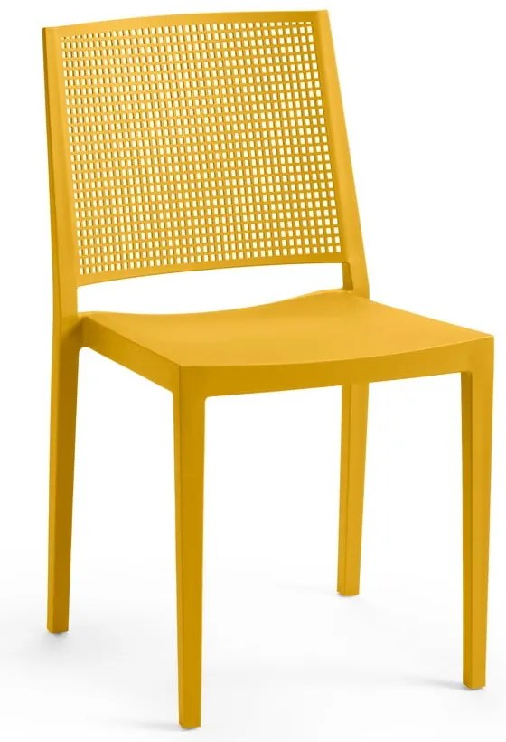 Sárga műanyag kerti szék Grid – Rojaplast