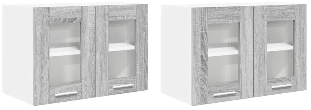 Függő szekrény Riga 2 pcs Szürke Sonoma 60 x 31 x 40 cm Faanyag