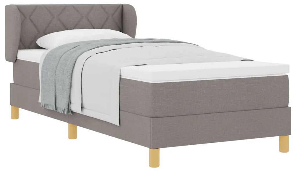 Boxspring Ágy Matracra Taupe Színben, 90x200 cm, Szövet