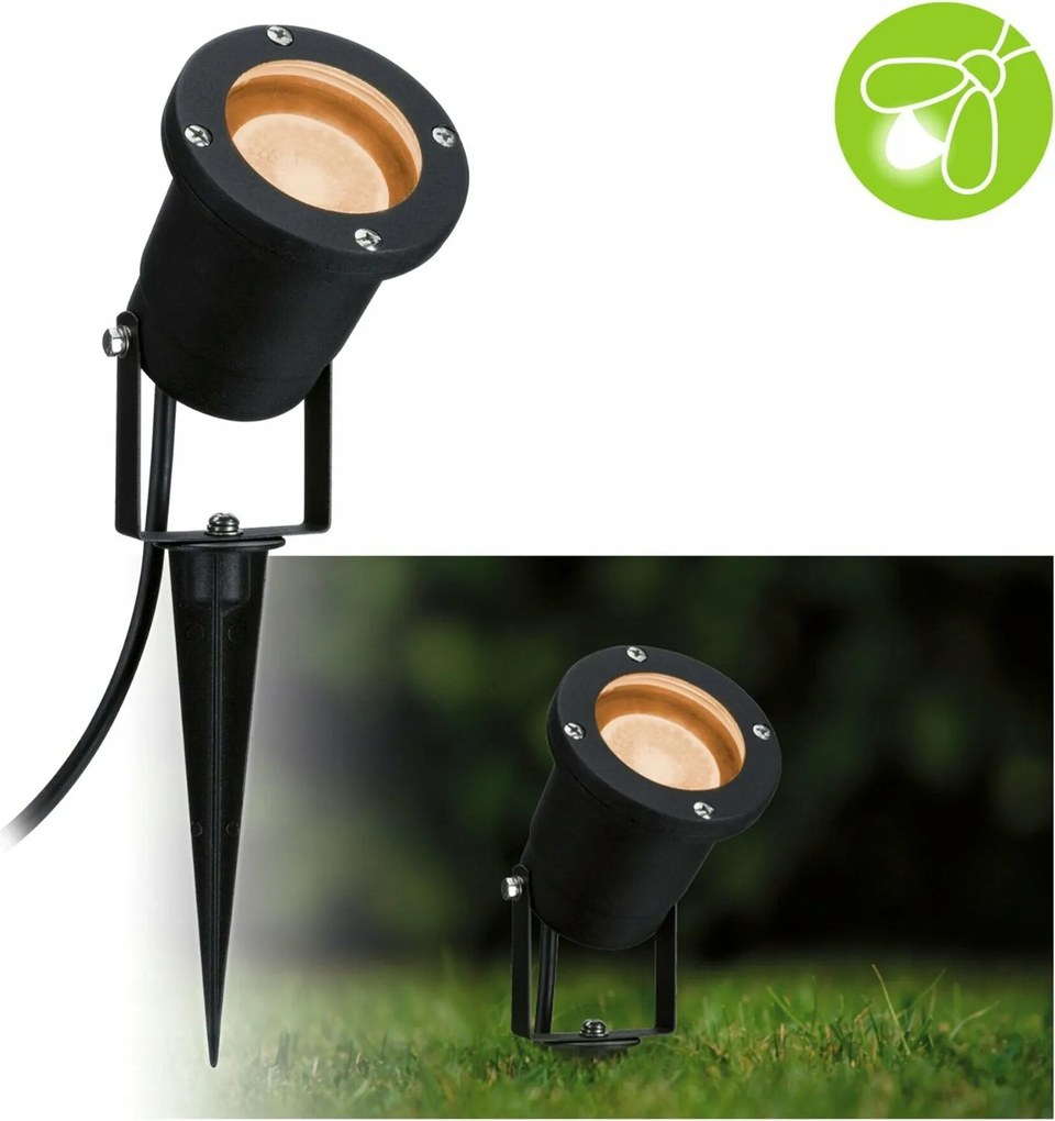 Paulmann Led spot kerti lámpa 92mm 2200K IP65 fekete, nem vonzza a rovarokat