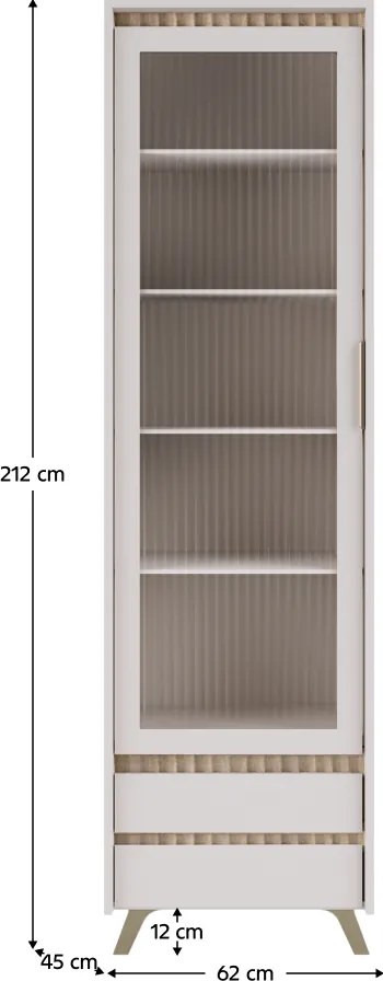 Vitrin, kasmír/sonoma tölgy, LONGY REG1W2S