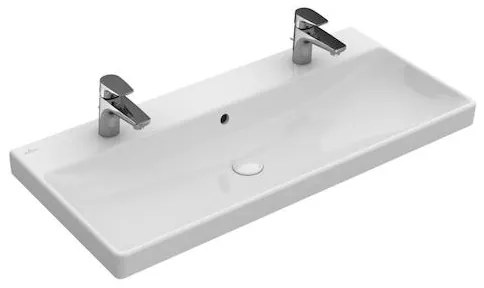Villeroy & Boch Avento mosdó 100x47 cm fehér színben fényes felülettel két nyílás a csaptelep számára 4156A401