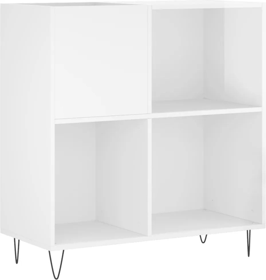 vidaXL magasfényű fehér szerelt fa hanglemezszekrény 84,5 x 38 x 89 cm