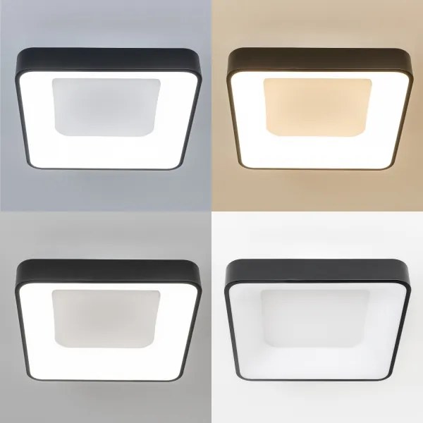 Brilagi - Dimmelhető LED mennyezeti lámpa FALCON II LED/80W/230V 40x40 cm fekete + távirányító