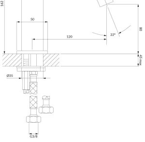 OMNIRES Y1210NGR - Mosdócsap Y 16,2 cm csiszolt grafit
