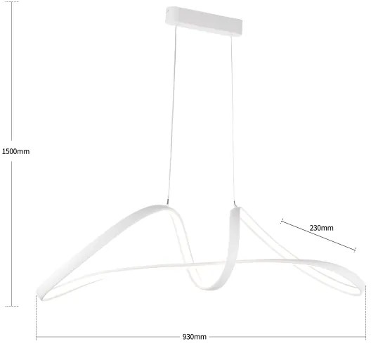 Brilagi-LED fényerőszabályozható kábelre függesztett TWISTER LED/60W/230V 3000-6000K fehér + távirányító