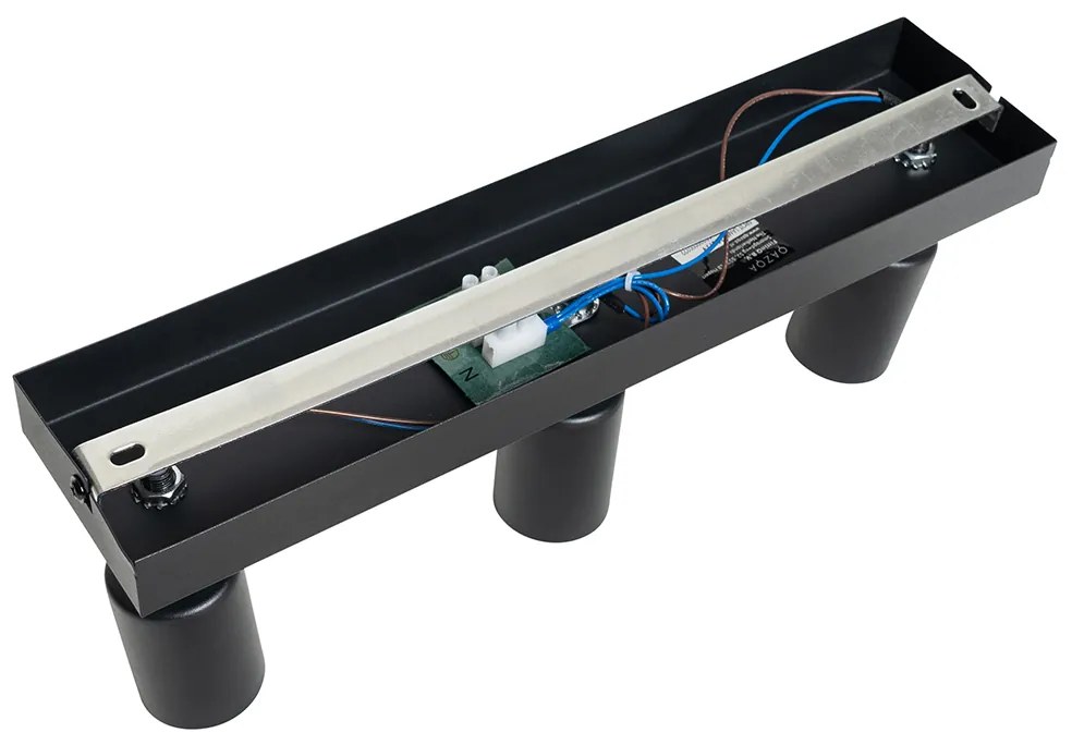 Modern fekete spotlámpa téglalap alakú 3-lámpás - Facil