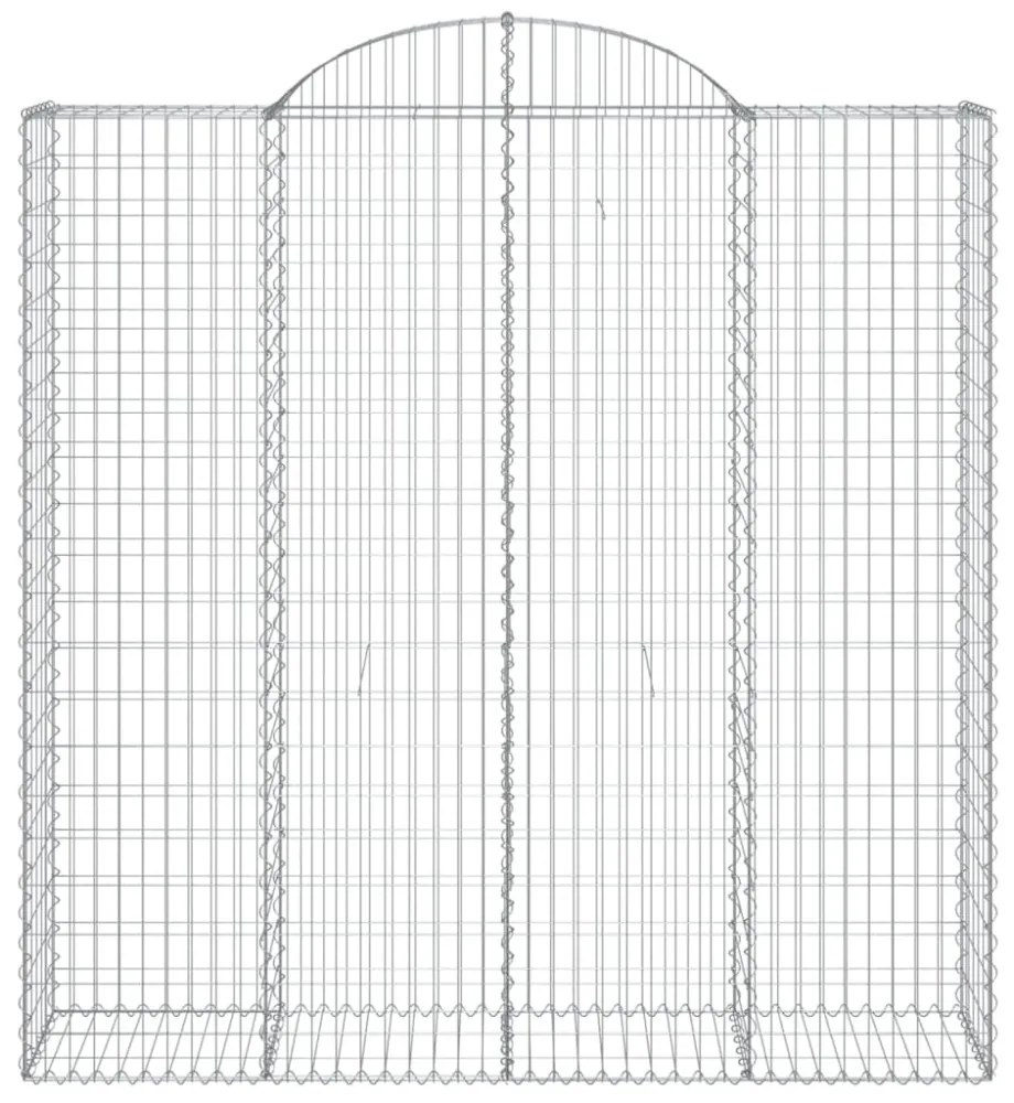 vidaXL 4 db íves horganyzott vas gabion kosár 200x50x200/220 cm