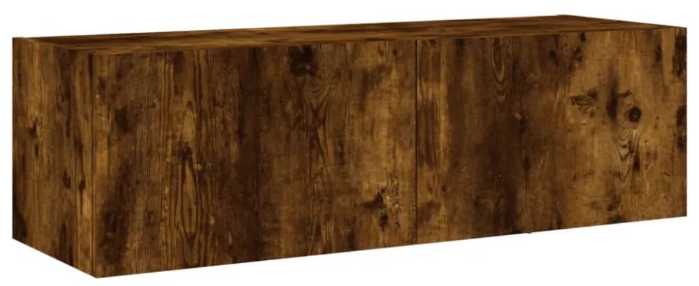 füstös tölgy színű fali TV-szekrény LED-ekkel 100 x 35 x 41 cm