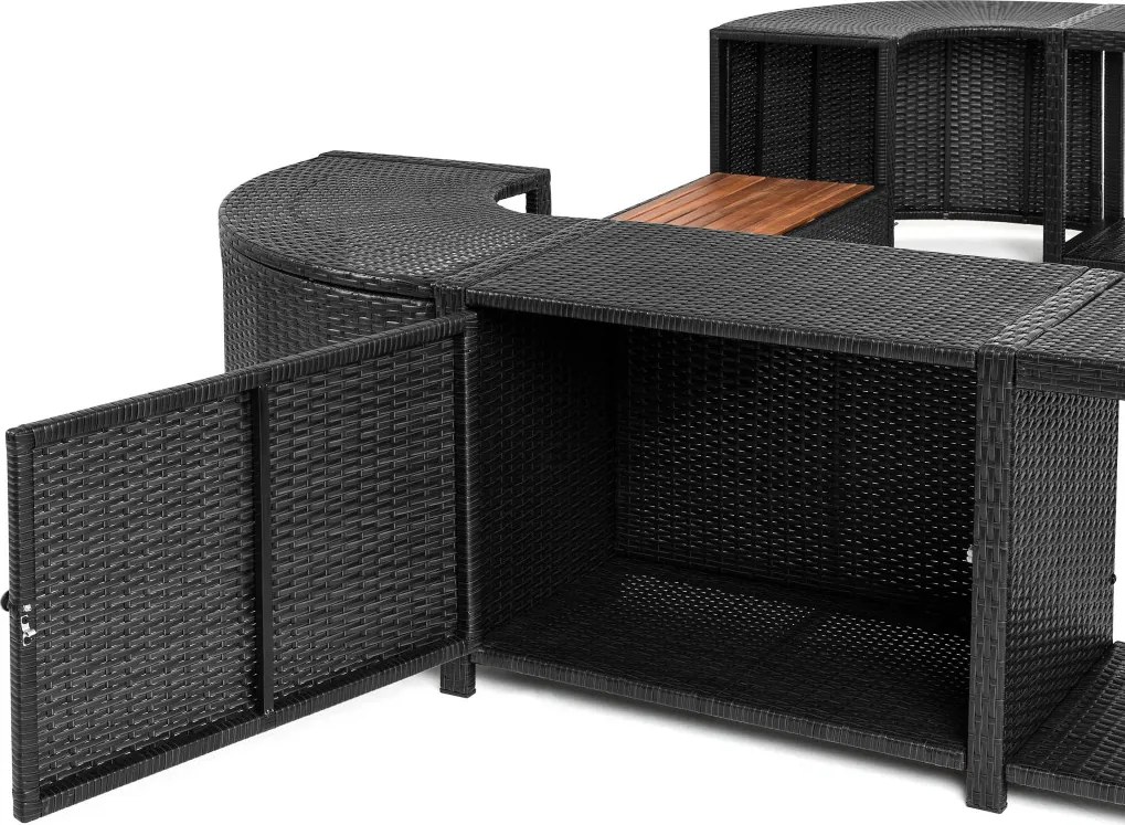 Lay-Z-Spa négyzet alakú rattan jakuzzi bútor, 188 cm, fekete
