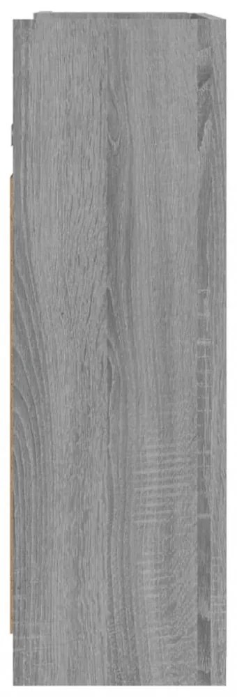 szürke sonoma színű szerelt fa tükrös szekrény 62,5x20,5x64 cm