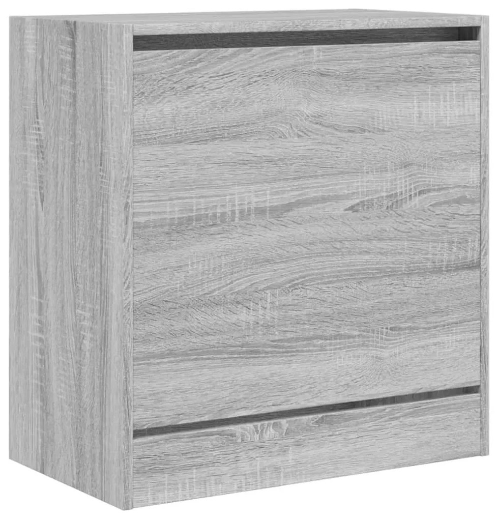 szürke sonoma színű szerelt fa cipőszekrény 60 x 34 x 63,5 cm