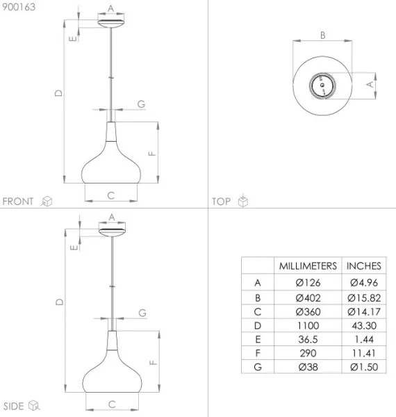 Eglo 900163 - Csillár zsinóron SABINAR 1xE27/40W/230V á. 40 cm
