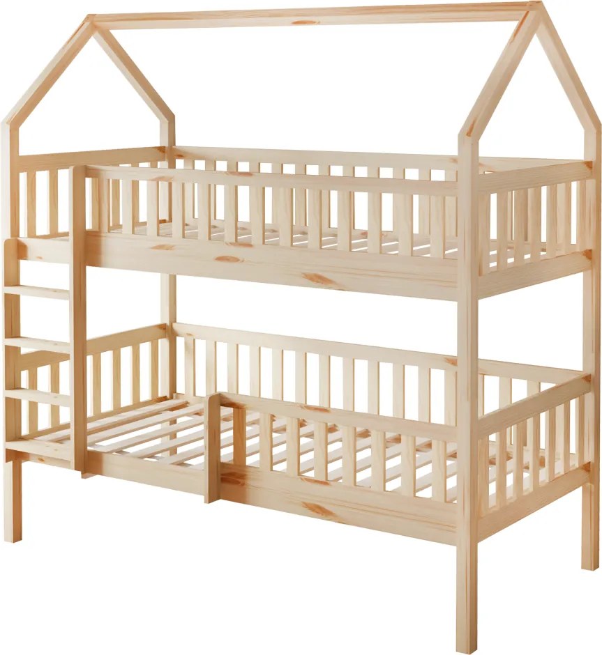 Montessori emeletes ágy pótággyal, természetes, VENITA TYP 1
