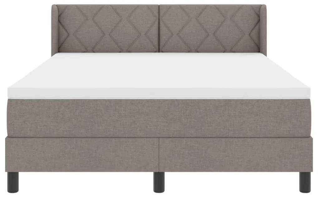 Boxspring Ágy Matrac Közepes Szürke - 160 x 200 cm Szövet