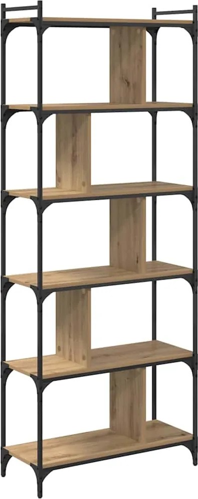 vidaXL Könyvszekrény kézműves tölgy 76 x 32 x 192 cm Faanyag