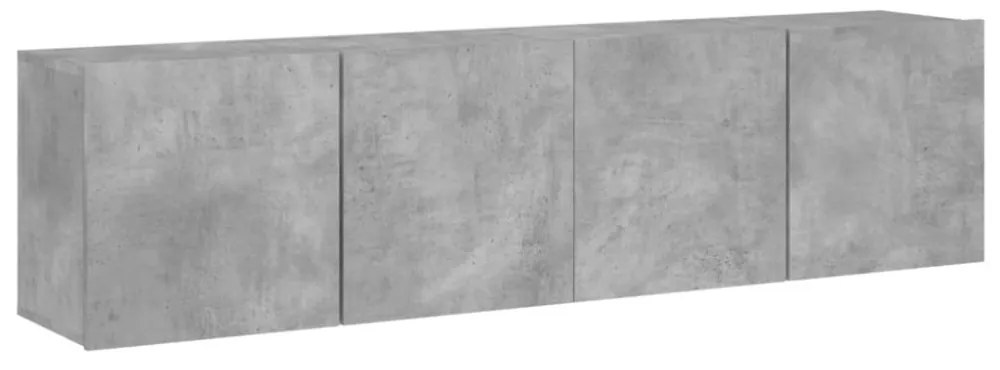 2 db betonszürke falra szerelhető TV-szekrény 80 x 30 x 41 cm