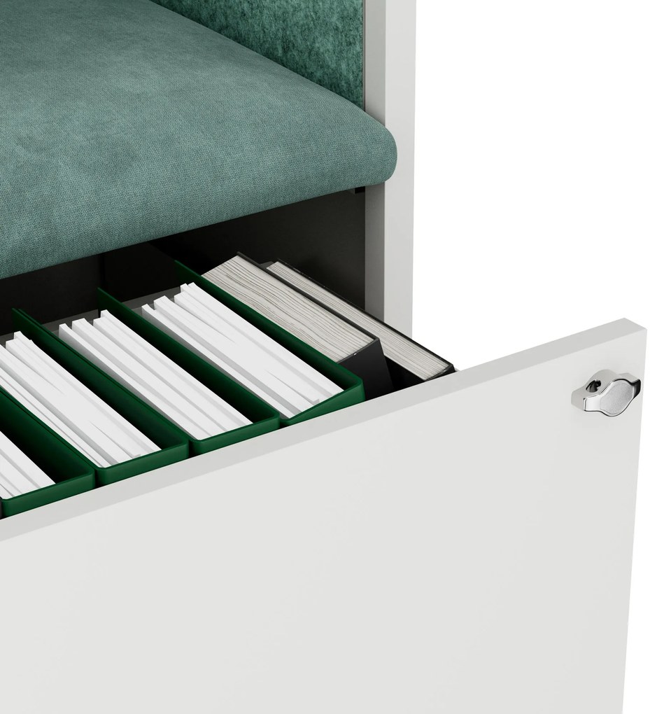 Sally 1150mm korpus Biały - siedzisko Zielony